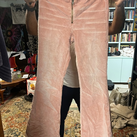 Pink Velvet Flare Pants - Picture 1 of 1